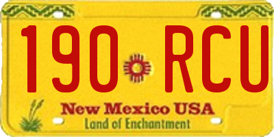 NM license plate 190RCU