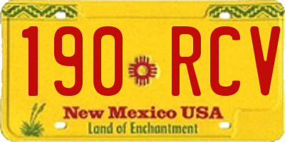 NM license plate 190RCV