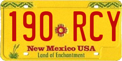 NM license plate 190RCY