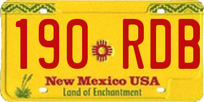 NM license plate 190RDB