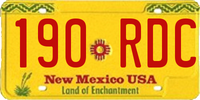 NM license plate 190RDC