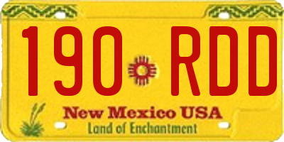 NM license plate 190RDD