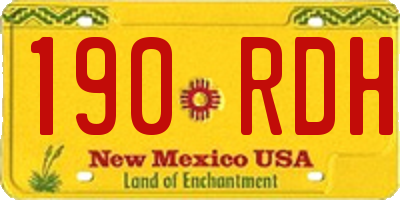 NM license plate 190RDH