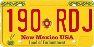 NM license plate 190RDJ
