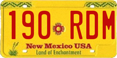 NM license plate 190RDM