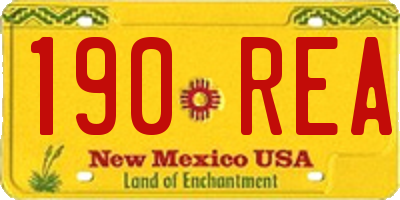 NM license plate 190REA