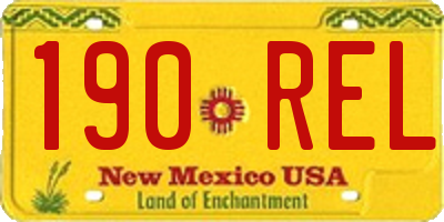 NM license plate 190REL