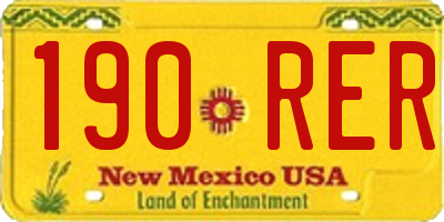 NM license plate 190RER