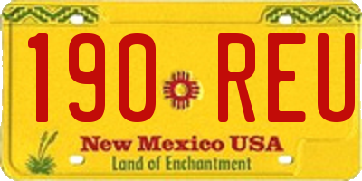 NM license plate 190REU