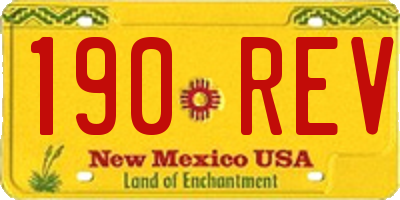 NM license plate 190REV