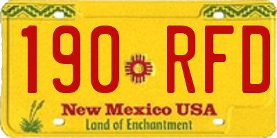 NM license plate 190RFD