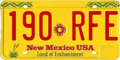 NM license plate 190RFE