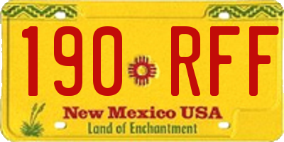 NM license plate 190RFF