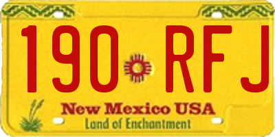 NM license plate 190RFJ