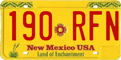 NM license plate 190RFN