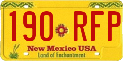 NM license plate 190RFP