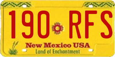 NM license plate 190RFS