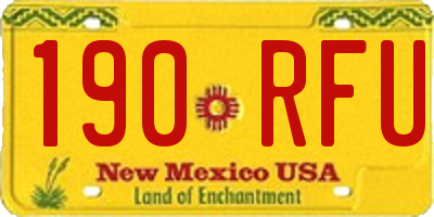 NM license plate 190RFU