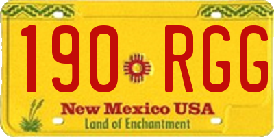 NM license plate 190RGG