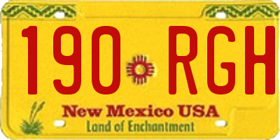 NM license plate 190RGH