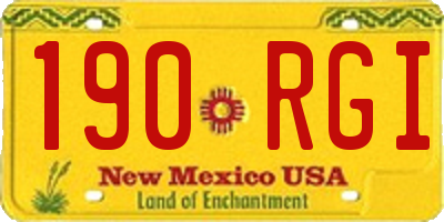 NM license plate 190RGI