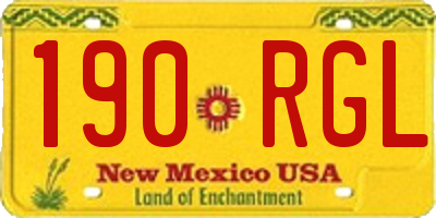 NM license plate 190RGL