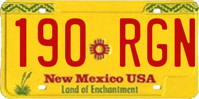 NM license plate 190RGN