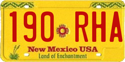 NM license plate 190RHA