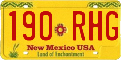 NM license plate 190RHG
