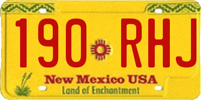 NM license plate 190RHJ