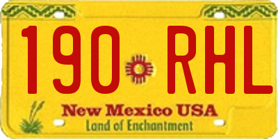 NM license plate 190RHL