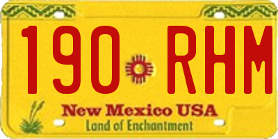 NM license plate 190RHM