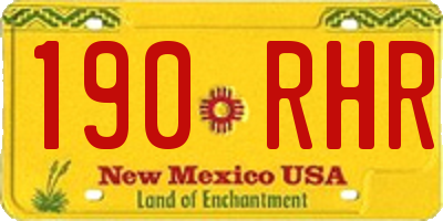 NM license plate 190RHR