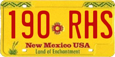NM license plate 190RHS