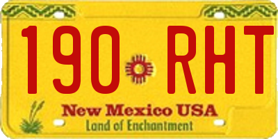 NM license plate 190RHT