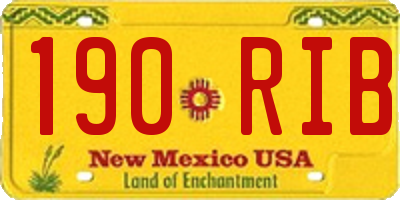 NM license plate 190RIB