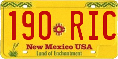 NM license plate 190RIC