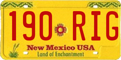 NM license plate 190RIG