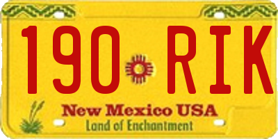NM license plate 190RIK