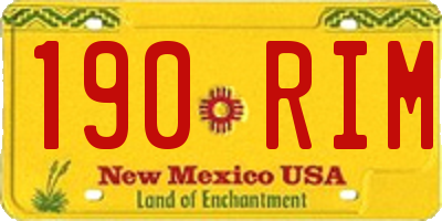 NM license plate 190RIM