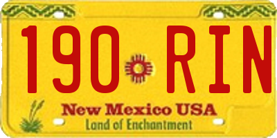 NM license plate 190RIN