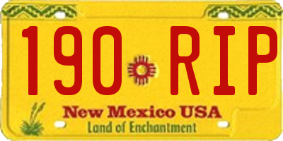 NM license plate 190RIP