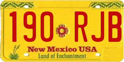 NM license plate 190RJB