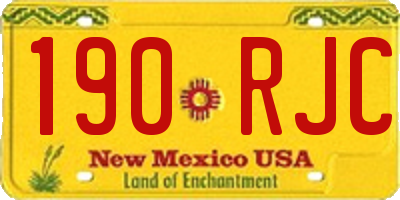 NM license plate 190RJC