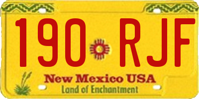 NM license plate 190RJF