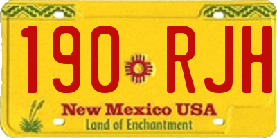 NM license plate 190RJH