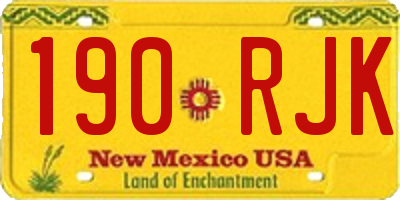 NM license plate 190RJK
