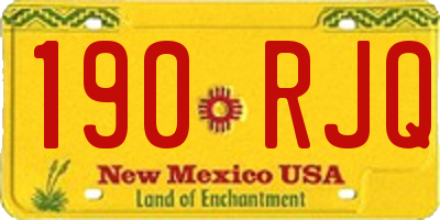 NM license plate 190RJQ