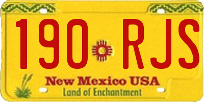 NM license plate 190RJS