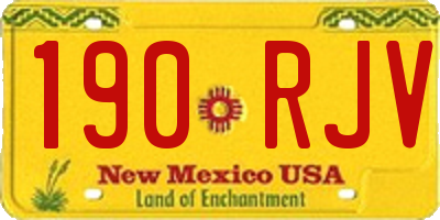 NM license plate 190RJV